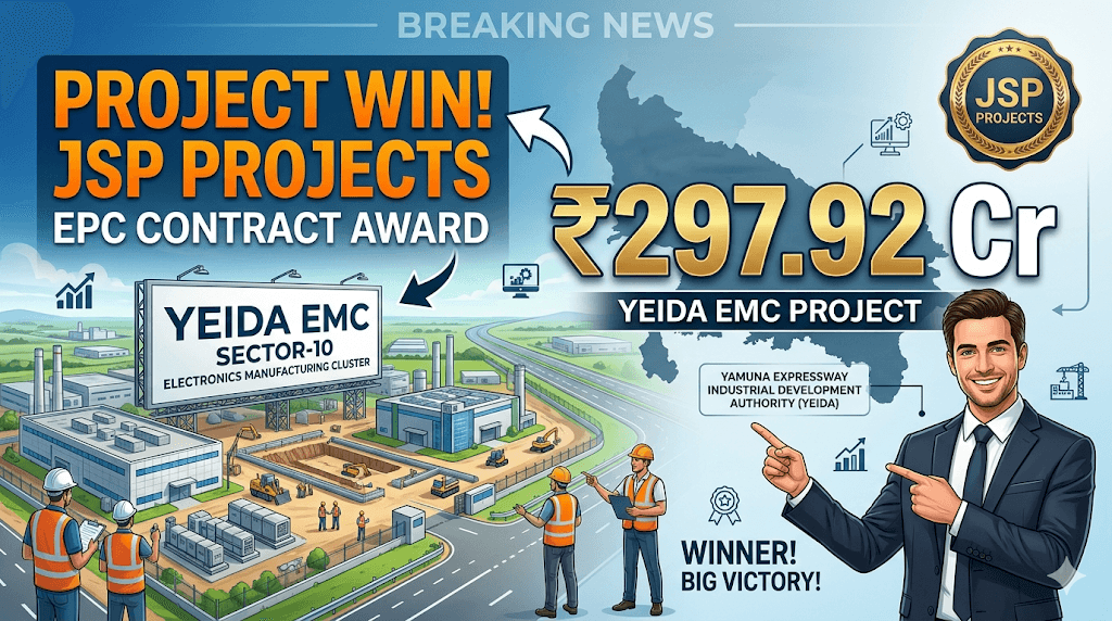 JSP Projects Wins ₹297.92 Cr YEIDA EMC Sector-10 EPC Project in Uttar Pradesh