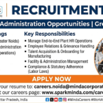 Minda Corporation HR Admin Recruitment 2026: Plant HR & Administration Job in Greater Noida | Apply Now