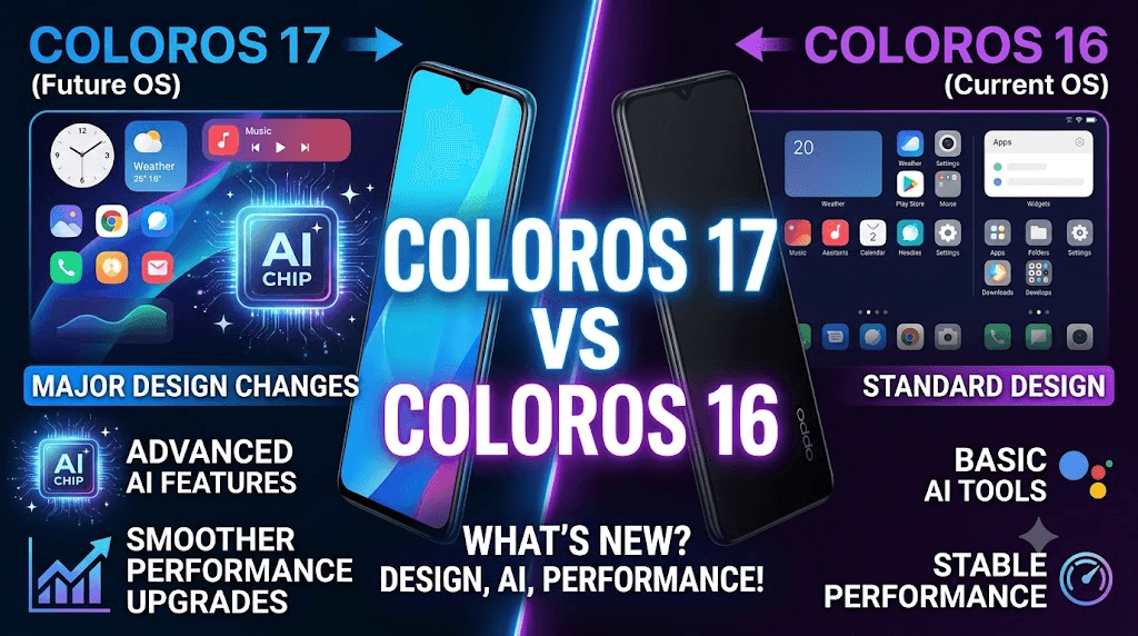 ColorOS 17 vs ColorOS 16: Major Design Changes, AI Features, and Performance Upgrades Explained