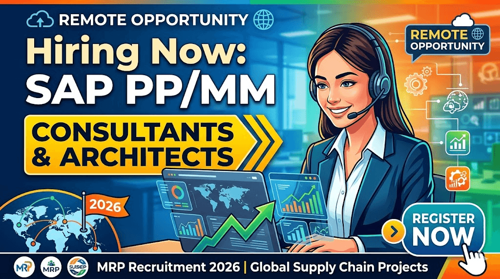 SAP PP/MM Consultant / Architect – MRP Recruitment 2026: Remote Opportunity with Global Supply Chain Projects