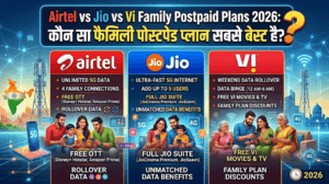 Airtel vs Jio vs Vi Family Postpaid Plans 2026