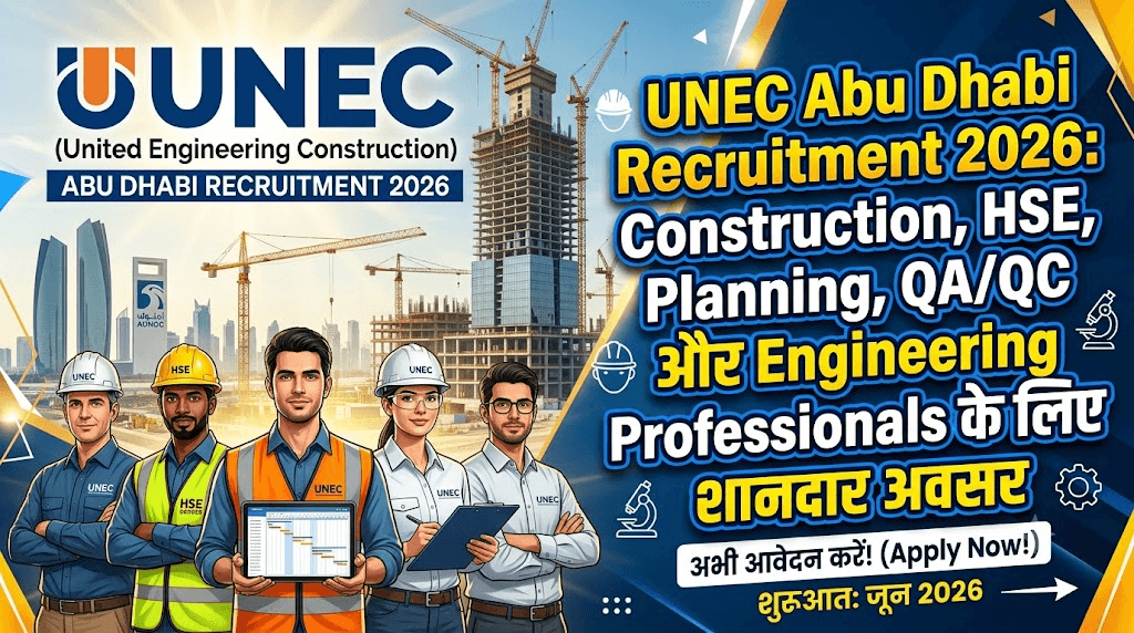 UNEC Abu Dhabi Recruitment 2026: Construction, HSE, Planning, QA/QC