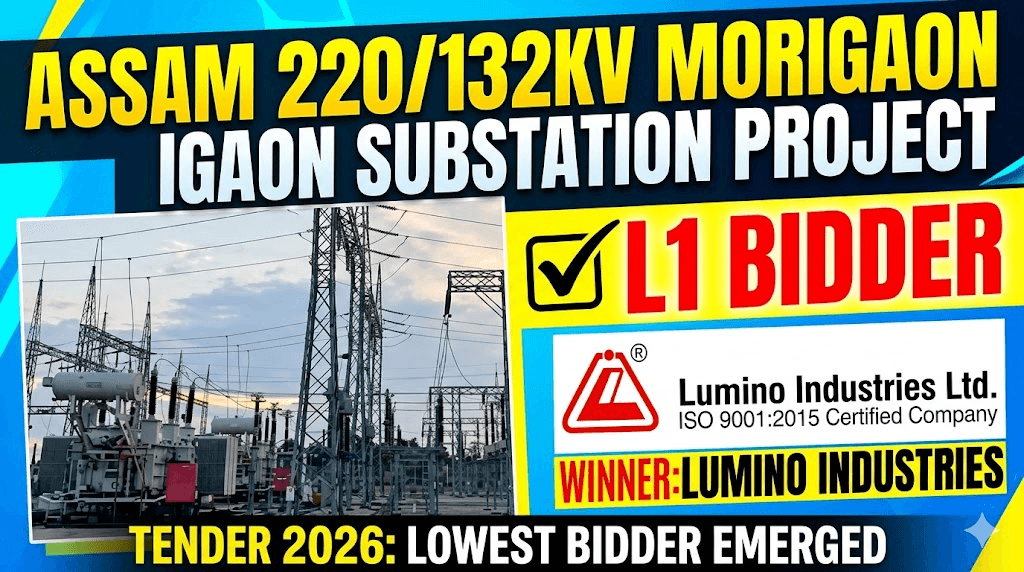 Assam 220/132KV Morigaon Substation Transmission Line Project Tender 2026: Lumino Industries Emerges as L1 Bidder