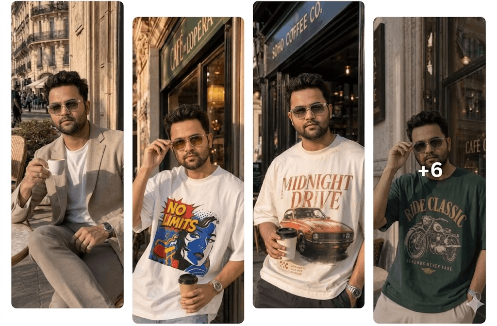AI Men's Café Photoshoot Prompt