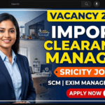 Import Clearance Manager Recruitment 2026
