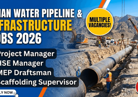 Oman Water Pipeline & Infrastructure Jobs 2026: Project Manager, HSE Manager, MEP Draftsman, Scaffolding Supervisor