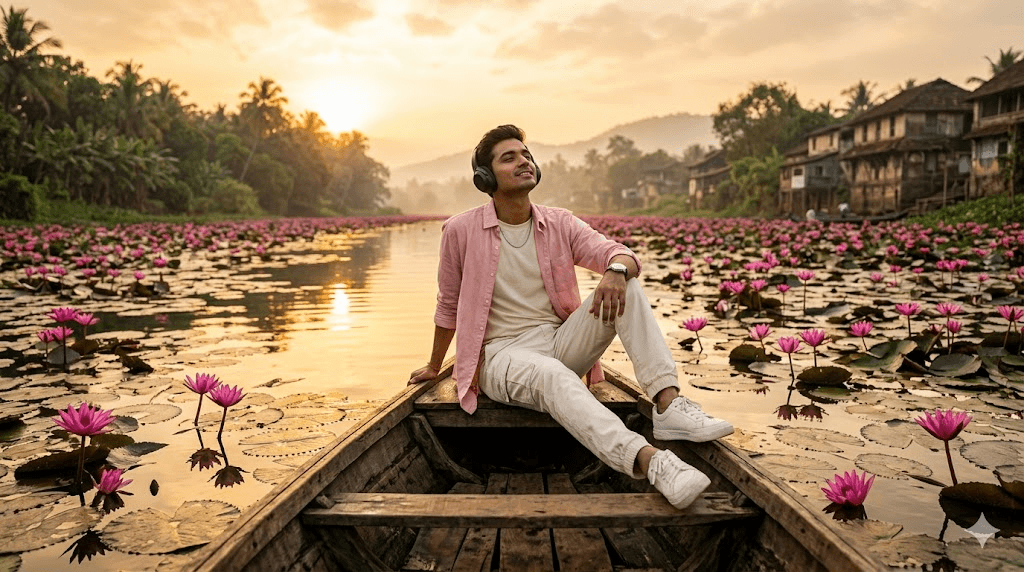 2. Cinematic Lotus River Portrait Prompt