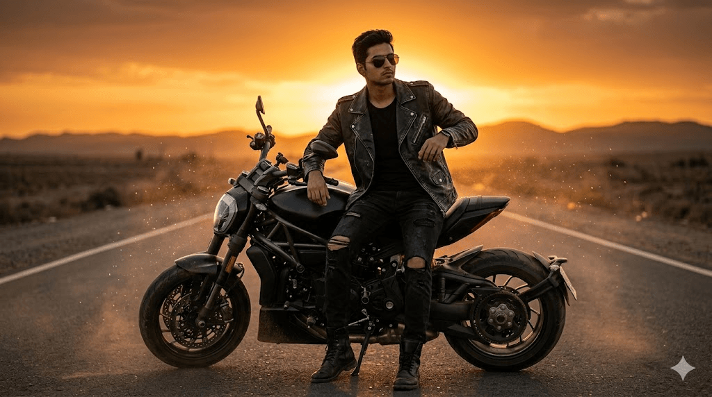 3. Biker Highway Photoshoot Prompt