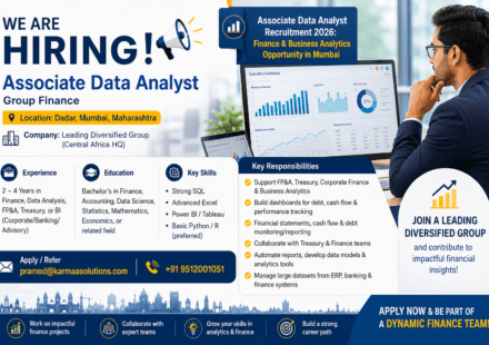 Associate Data Analyst Recruitment 2026: Finance & Business Analytics Opportunity in Mumbai